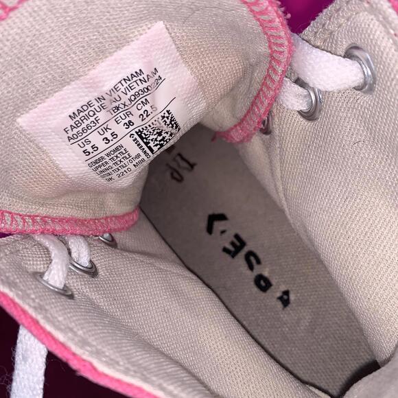 Converse Chuck Taylor All Star Pink Canvas Platform High Top Sneaker Sz 5.5 - Picture 8 of 8